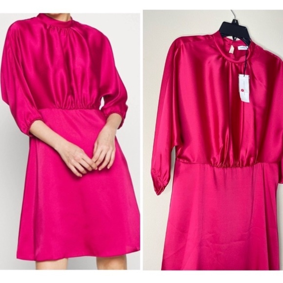 Rebecca Minkoff NWT WHITNEY DRESS Kjole - fuschia Sz 12 Office Resort Work Party - Picture 5 of 16